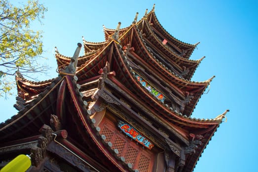 The pagoda viewing from the bottom, taken at Kunming, Yunnan