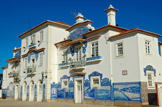 An antique house (construction) in Aveiro downtown, Portugal