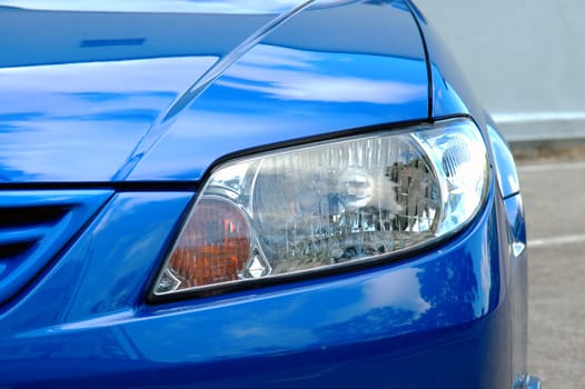 A close up shot (front view) of sportive car