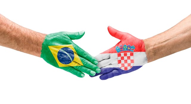 Handshake Brazil and Croatia