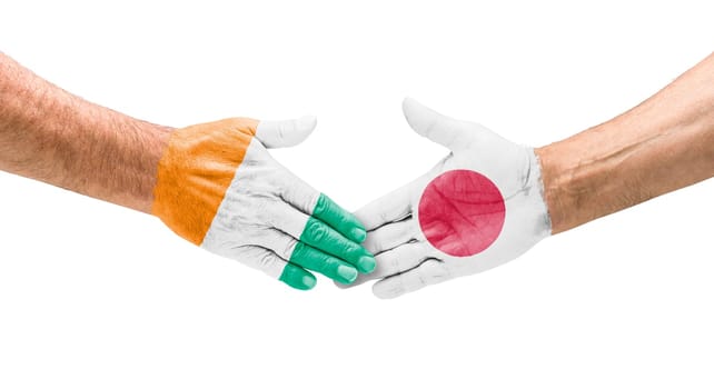 Handshake Ivory Coast and Japan