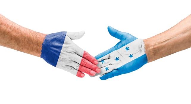 Handshake France and Honduras