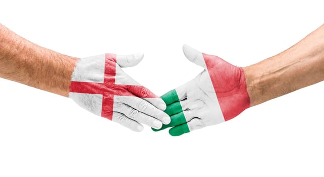 Handshake England and Italy