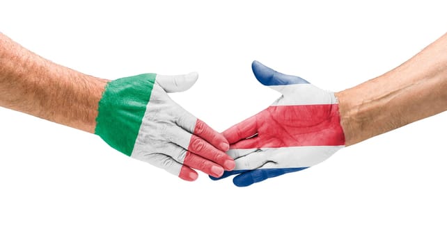 Handshake Italy and Costa Rica