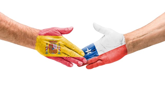 Handshake Spain and Chile