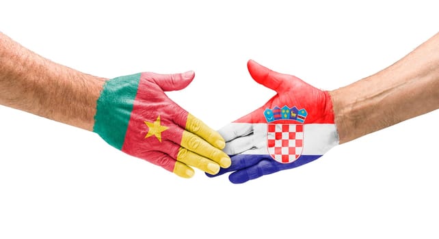 Handshake Cameroon and Croatia
