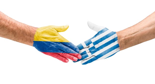 Handshake Colombia and Greece