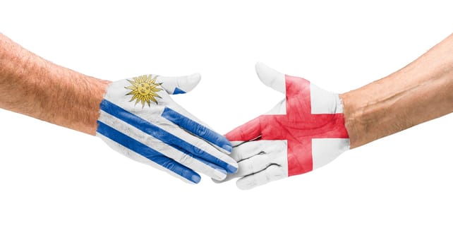 Handshake Uruguay and England