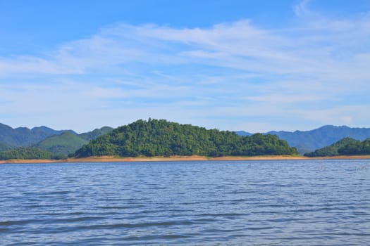 Views over the reservoir Kaengkrachan dam, Phetchaburi Thailand