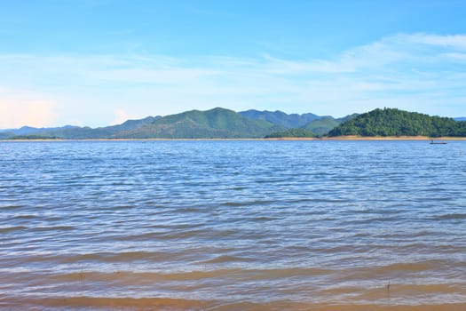 Views over the reservoir Kaengkrachan dam, Phetchaburi Thailand