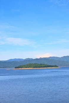 Views over the reservoir Kaengkrachan dam, Phetchaburi Thailand