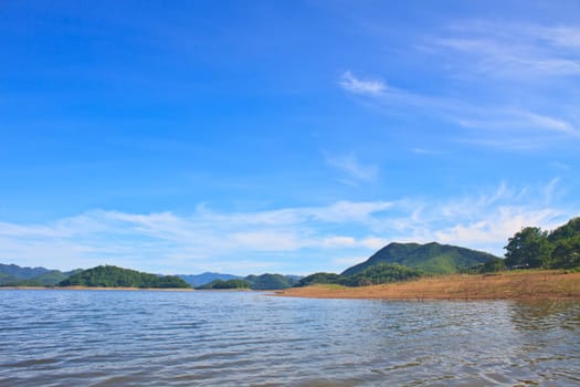 Views over the reservoir Kaengkrachan dam, Phetchaburi Thailand