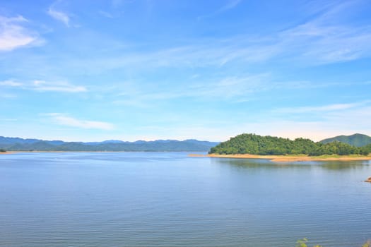 Views over the reservoir Kaengkrachan dam, Phetchaburi Thailand