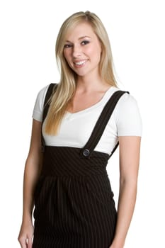 Beautiful isolated smiling blond businesswoman