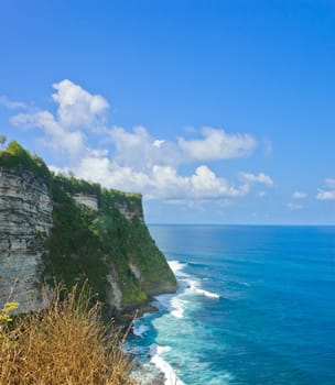 Uluwatu cliff bank in Bali, Indonesia