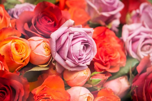 Bouquet of different flowers and flowers for Mother's Day as a close-up