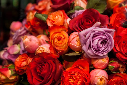 Bouquet of different flowers and flowers for Mother's Day as a close-up