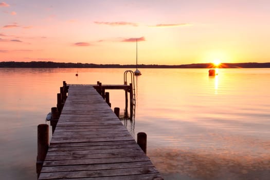 The lake rests quietly