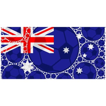 Concept illustration showing the flag of Australia made up of soccer balls
