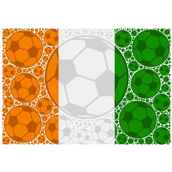 Concept illustration showing the flag of the Ivory Coast made up of soccer balls