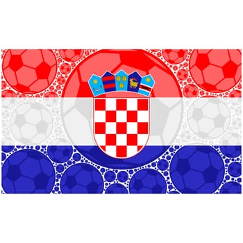 Concept illustration showing the flag of Croatia made up of soccer balls