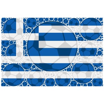 Concept illustration showing the flag of Greece made up of soccer balls