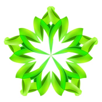 Abstract green pattern made of paper or ribbons