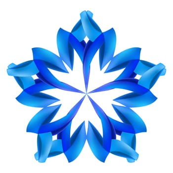 Ornate blue pattern made of paper or ribbons