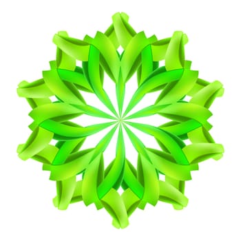 Abstract green design element made of paper or ribbons