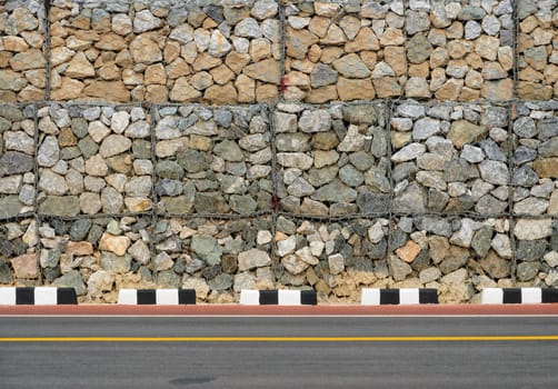 Road with rock wall