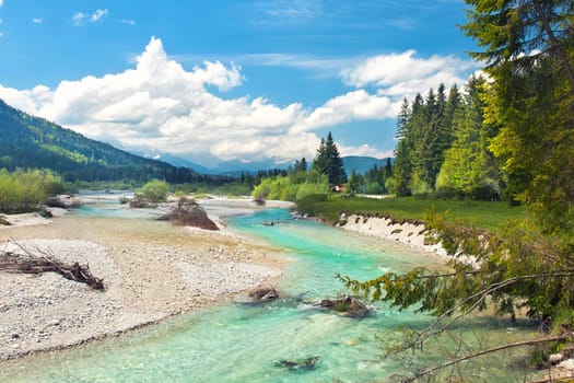 Isar in the foothills of the Alps