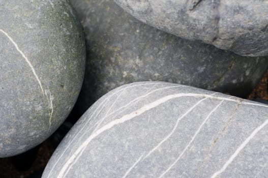 Stripped pebbles at a beach of Devon