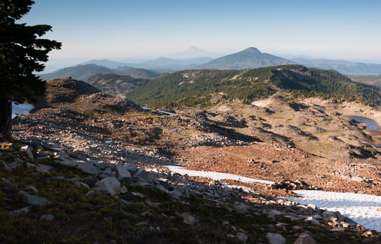 View looking north from Park Butte and the Skyline trail over 7,000 feet high