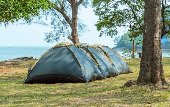 Camping by sea shore