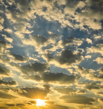 Beautiful dramatic sunrise cloudscape