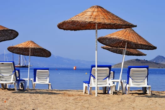 Mediterranean beach during hot summer day