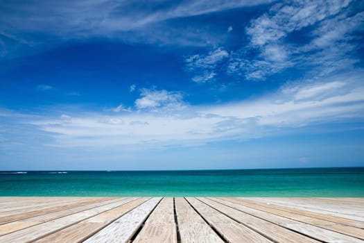Blue sea and blue sky