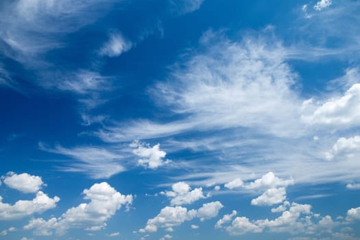 blue sky background with tiny clouds