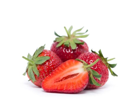 strawberries isolated on white