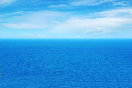 Blue sea and blue sky