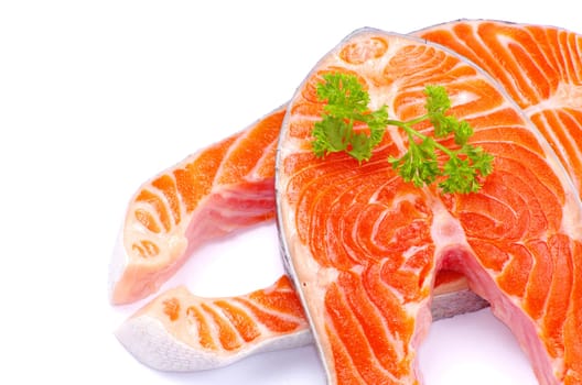 salmon  isolated on white background
