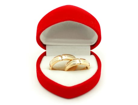 wedding ring on white background