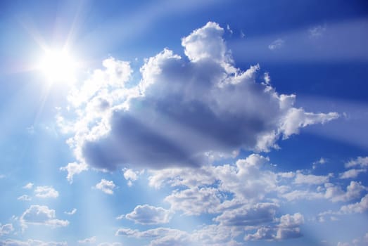 sunny sky background whith  clouds