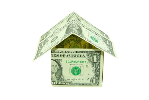Money house isolated  on white background