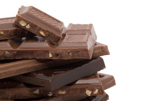 Chocolate isolated on a white