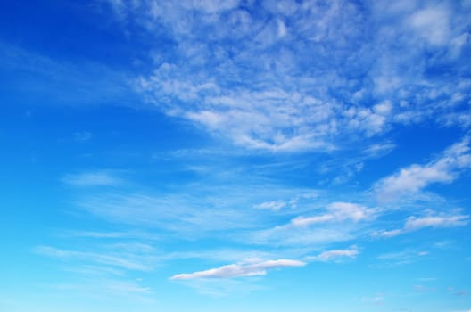 blue sky background with tiny clouds