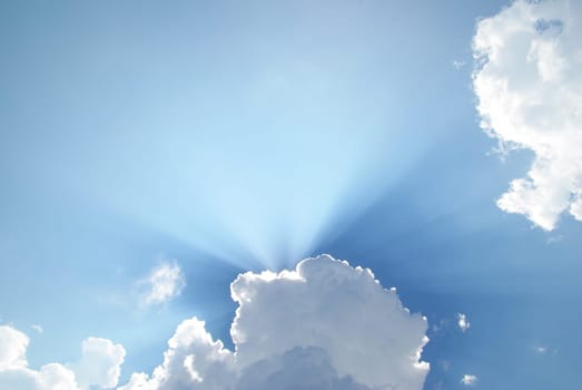 blue sky background with tiny clouds
