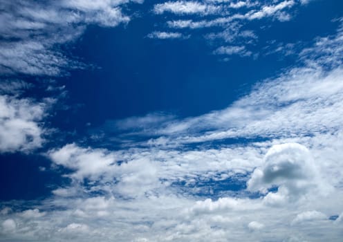blue sky background with tiny clouds