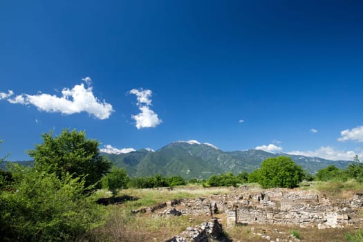 Ancient ruins in Dion, Greece.
