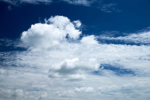 blue sky background with tiny clouds